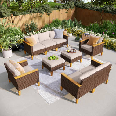 9 piece discount wicker patio set